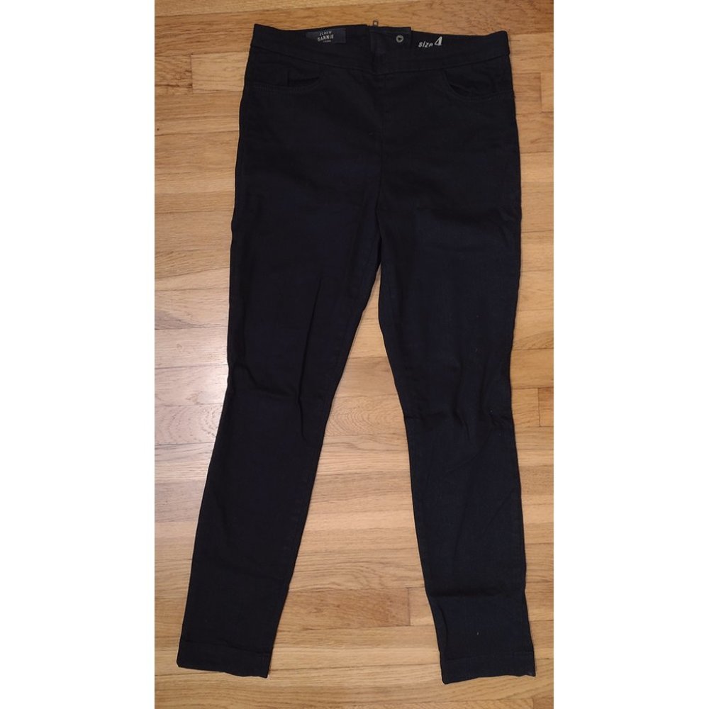 J. Crew Dannie Skinny Black Pants With Exposed Back Zipper, Size 4